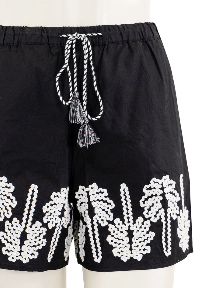 armanda shorts in black and ivory palm trees