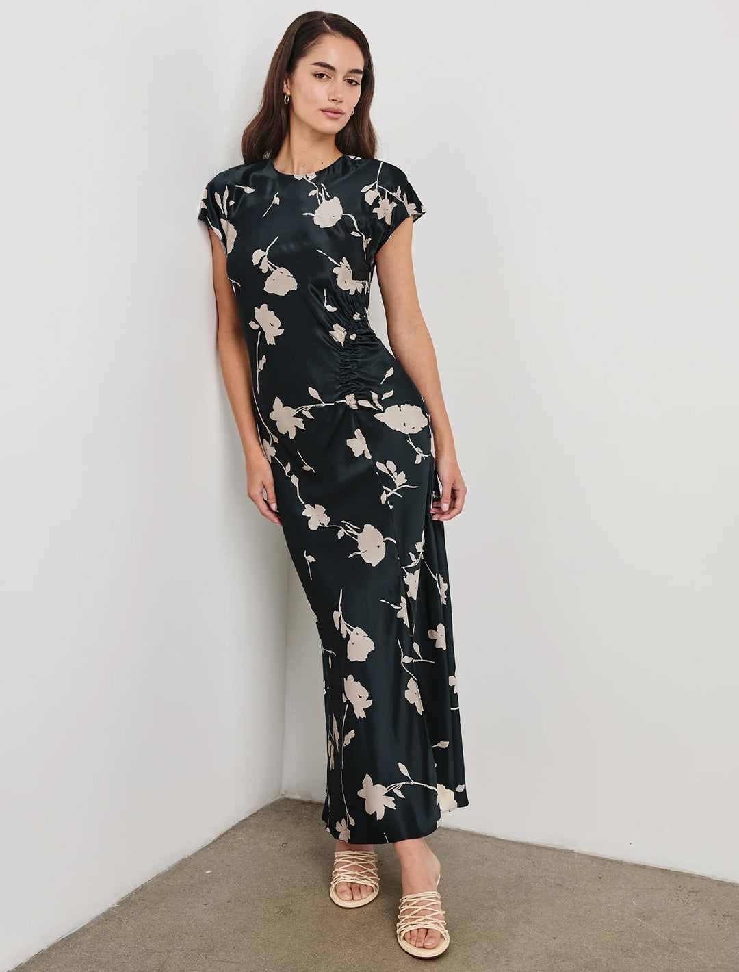 serenity dress in midnight roses print