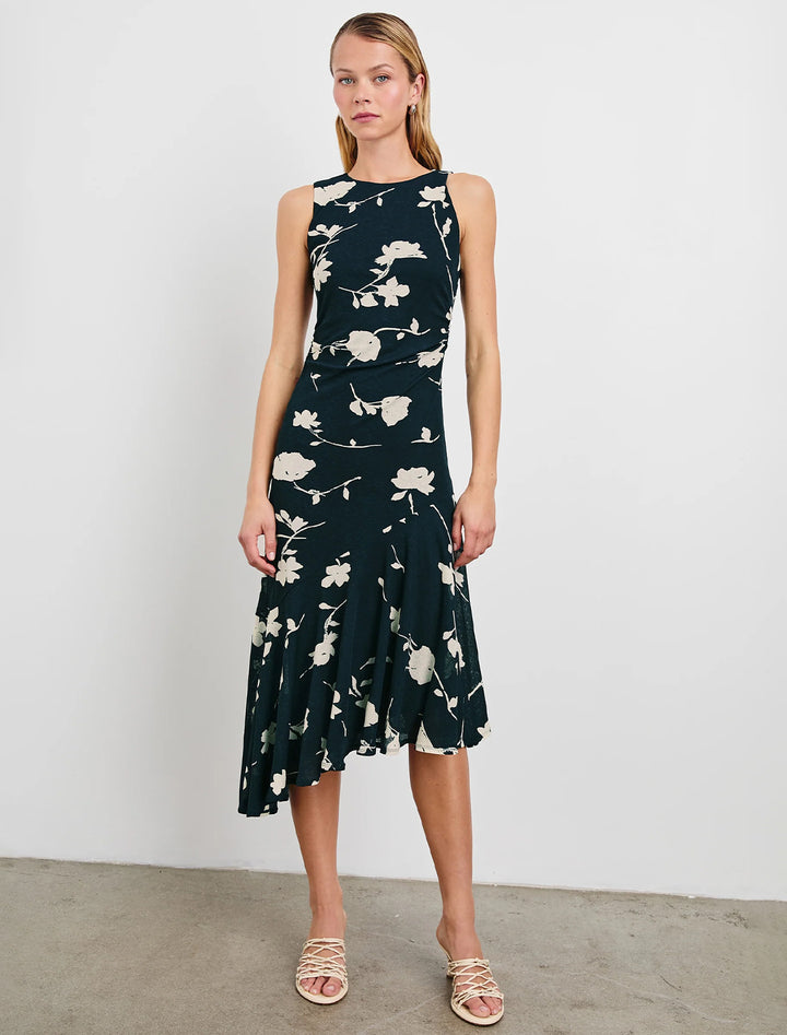 daija dress in midnight roses print