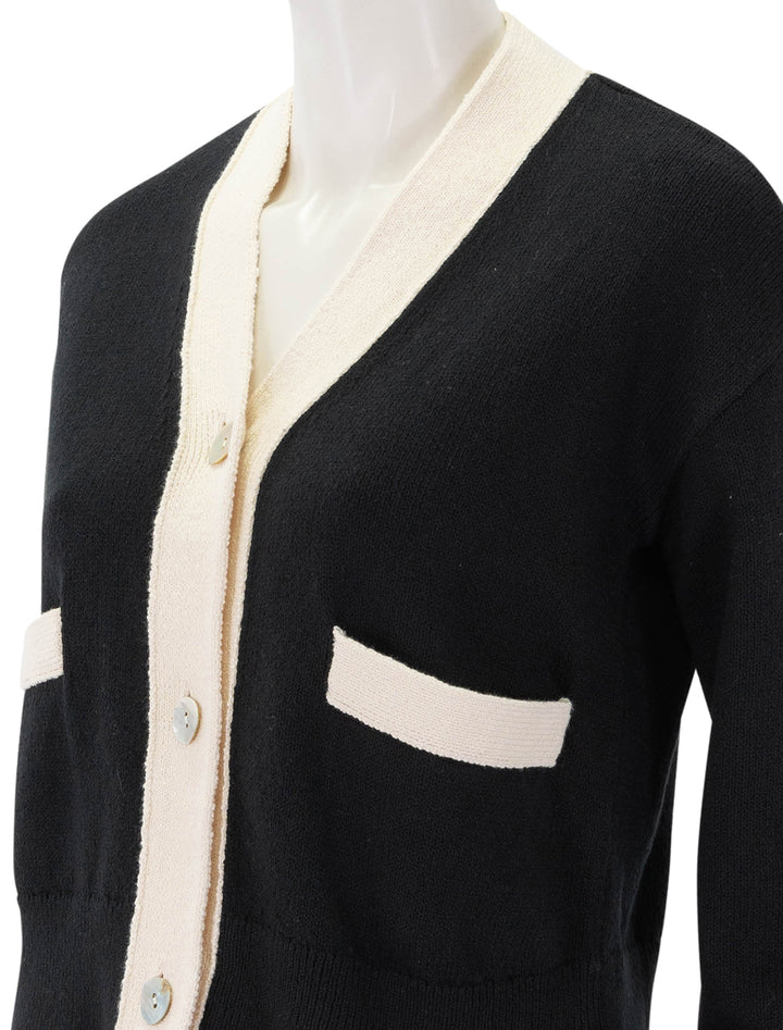 geneva cardigan in black and ivory