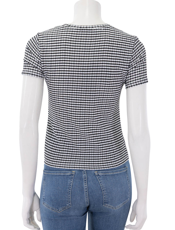 britty tee in black and white gingham