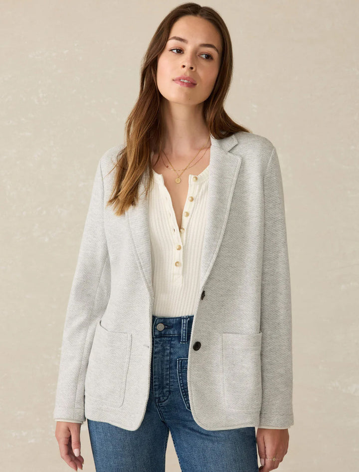 inlet knit blazer in heather grey