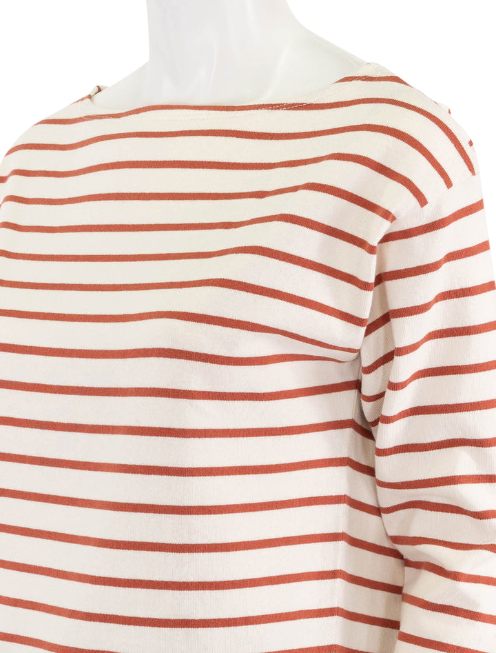 sport jersey boatneck top in atlantic clay stripe