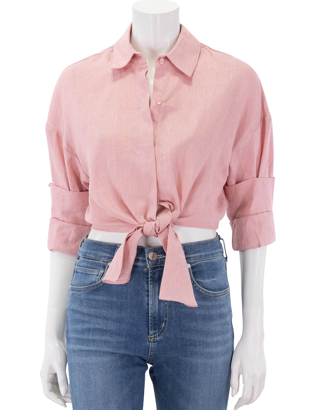 lisa linen top in faded blush