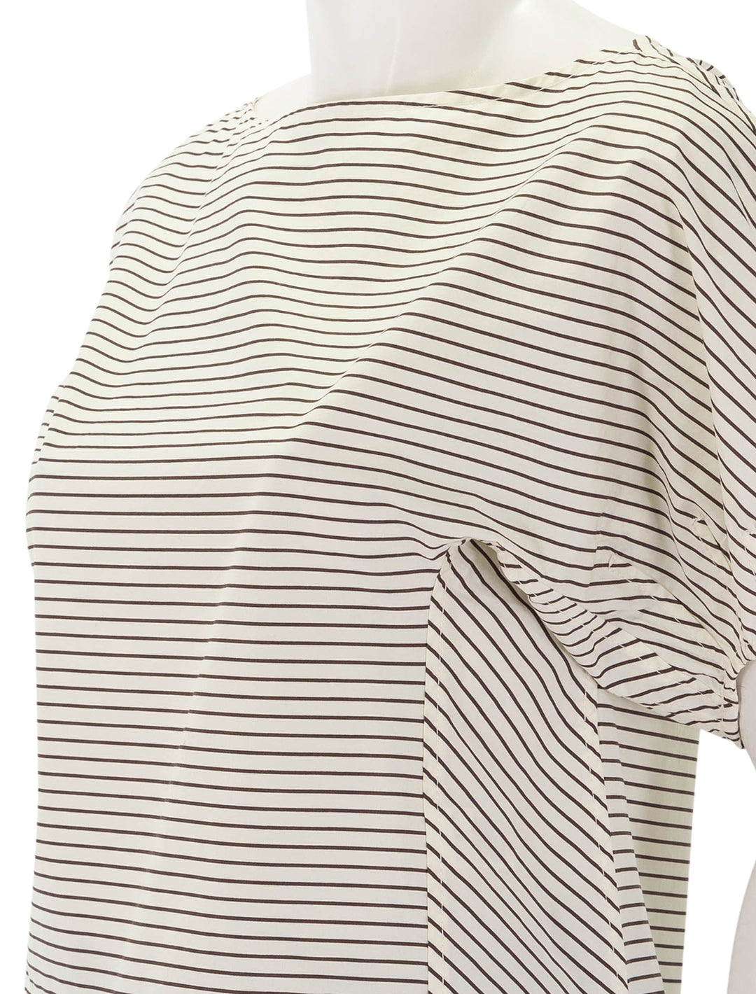 didi top in ivory and dark oak micro stripe