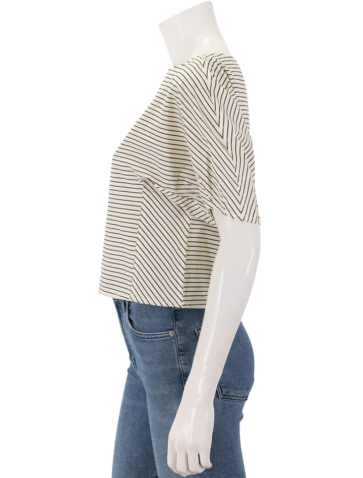 didi top in ivory and dark oak micro stripe