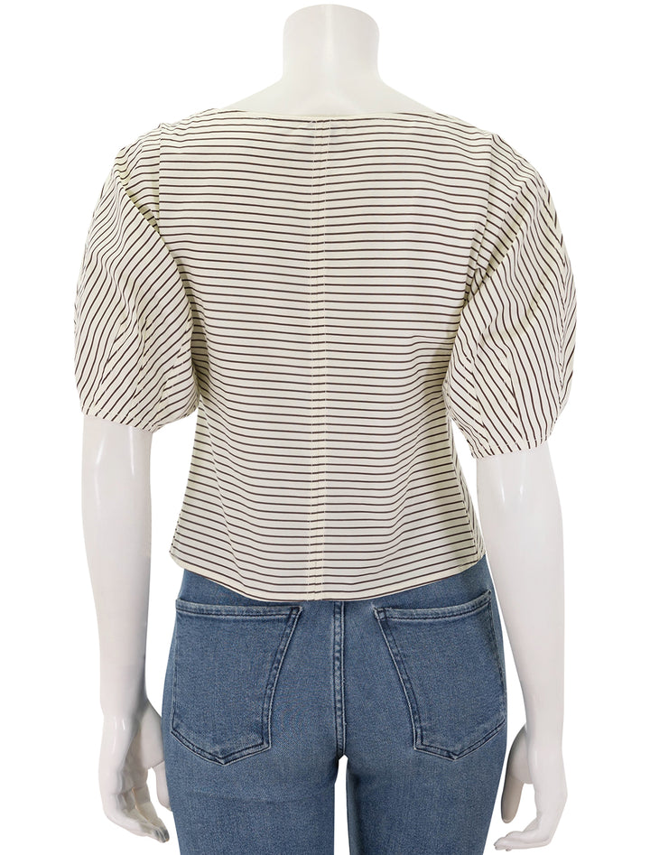 didi top in ivory and dark oak micro stripe