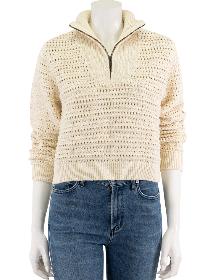 montecito quarter zip sweater in cream