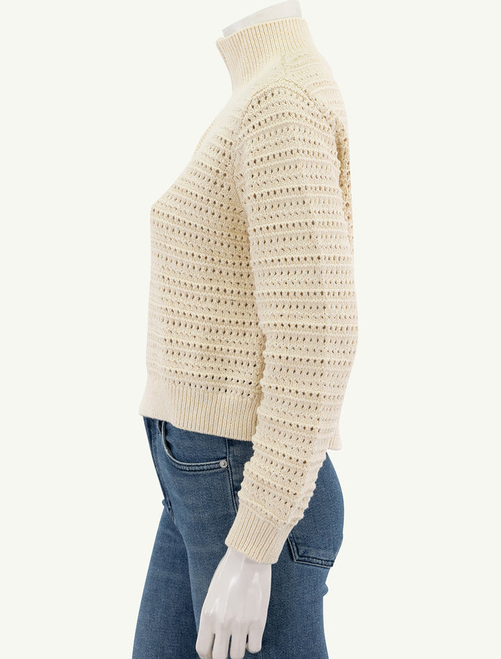 montecito quarter zip sweater in cream