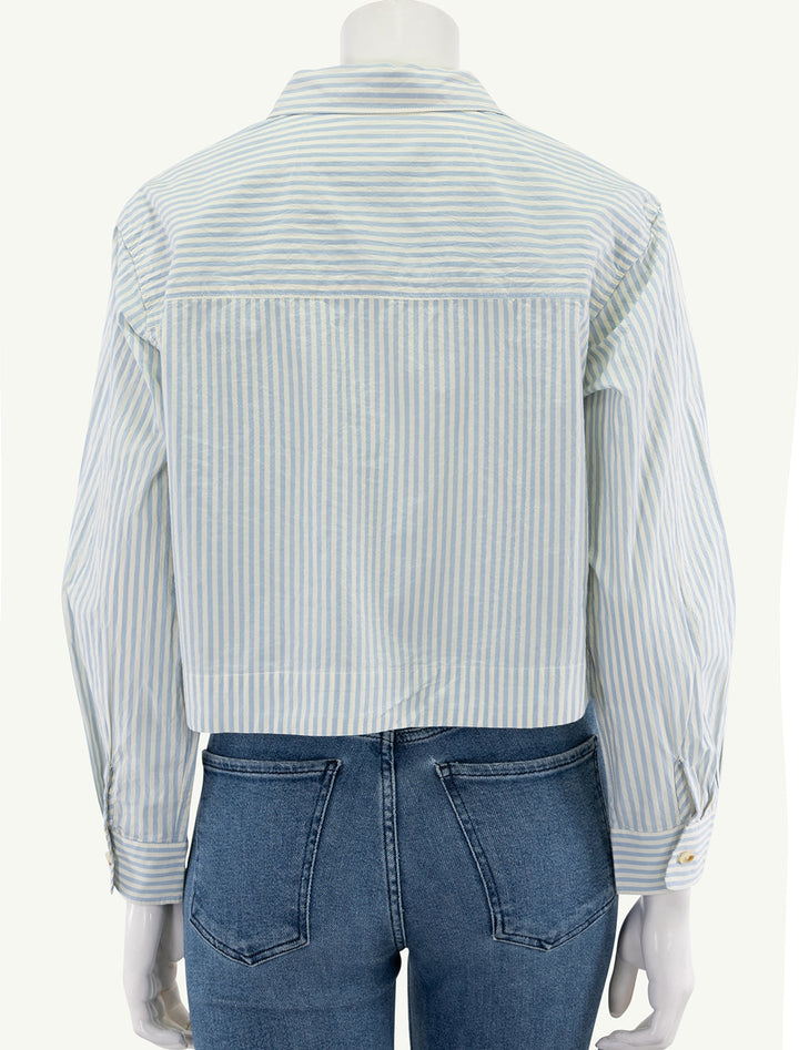 cali poplin cropped shirt in harbor stripe