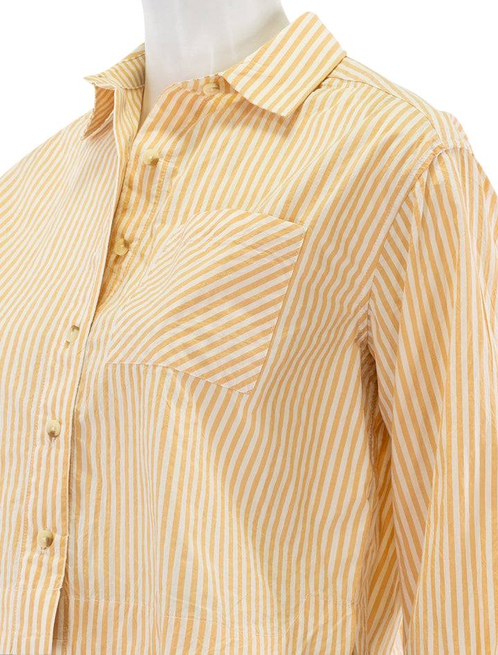 cali poplin cropped shirt in marigold stripe