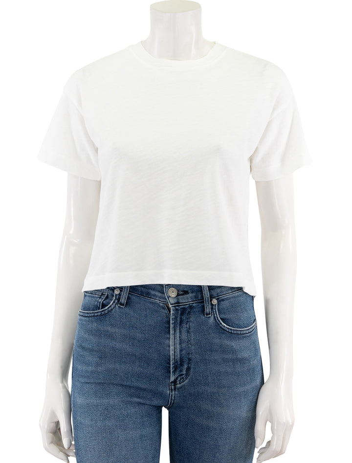 vintage slub crop tee in bright white