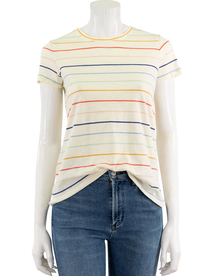 swing crew tee in rainbow stripes