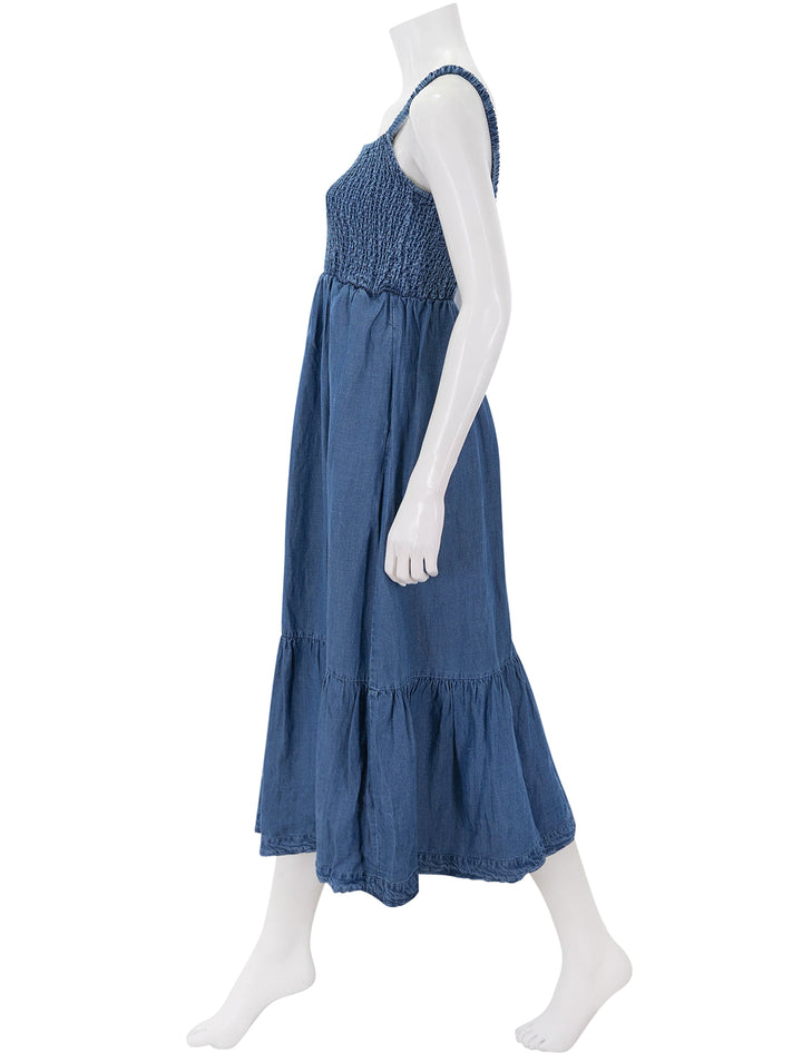 selene maxi dress in medium wash denim