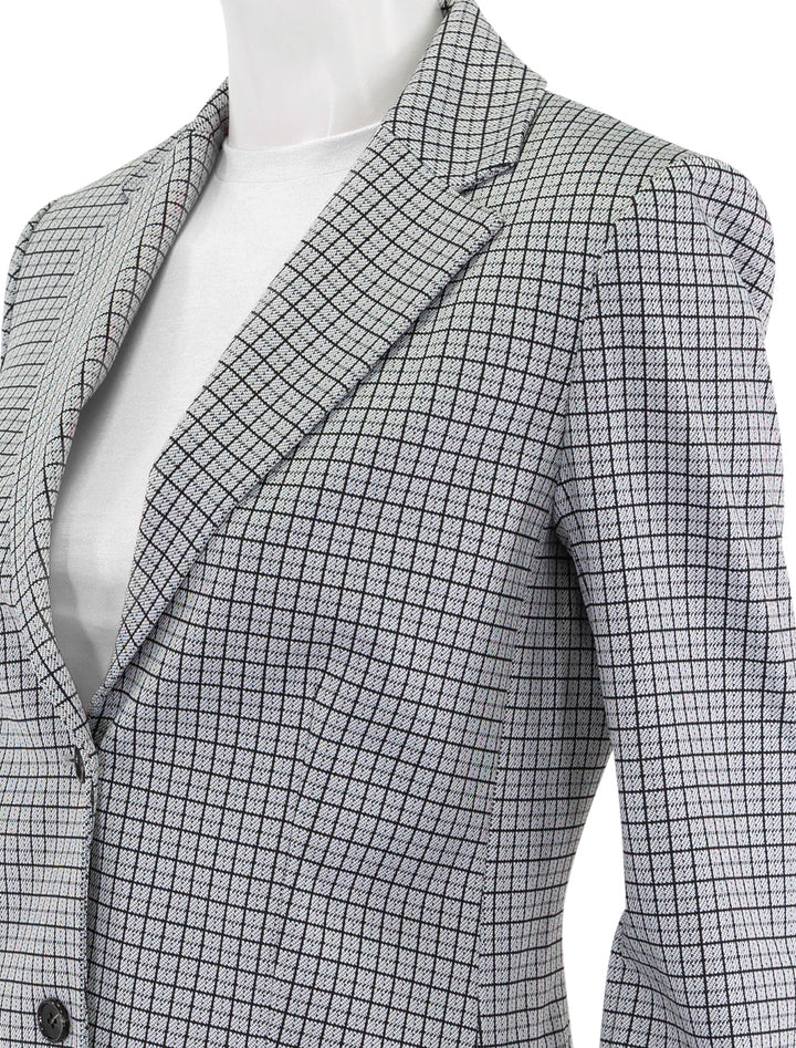 two button blazer in fog multi grid