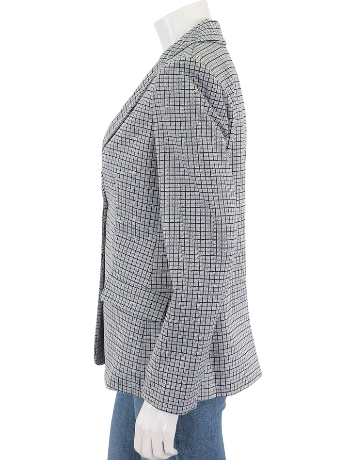 two button blazer in fog multi grid