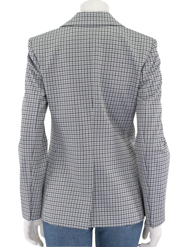 two button blazer in fog multi grid