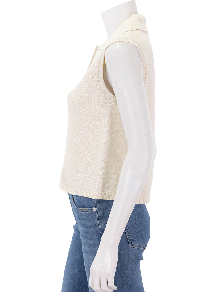 zip up vest in natural