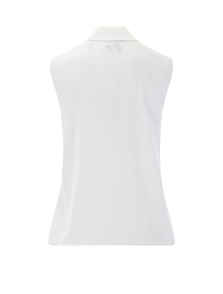 sleeveless camp collar blouse in ivory