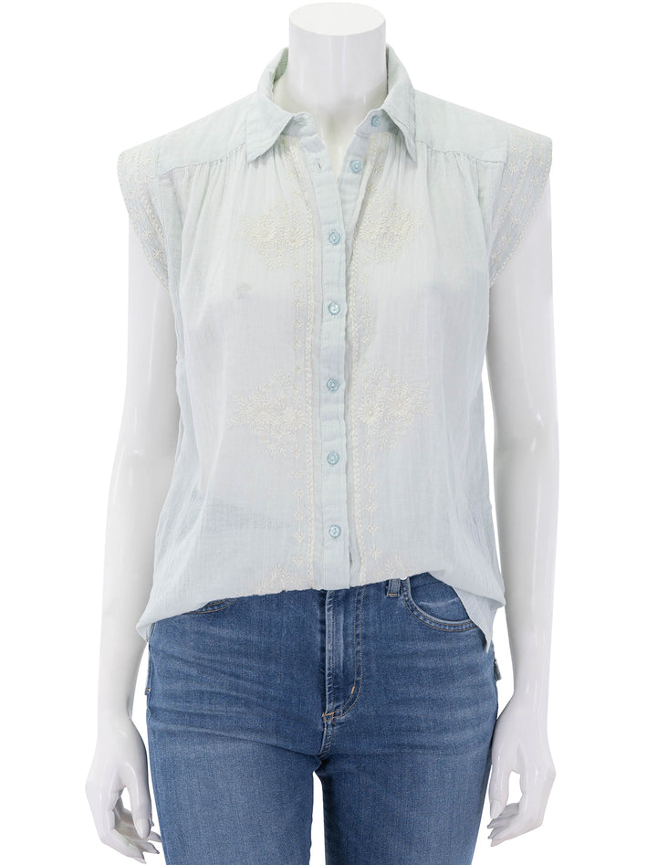 daisy twist mafalda blouse in azzuro