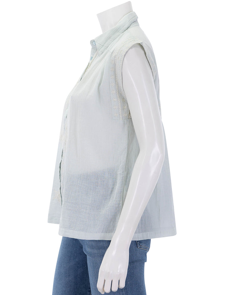 daisy twist mafalda blouse in azzuro