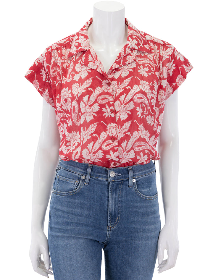 bora bora bobby blouse in tabasco