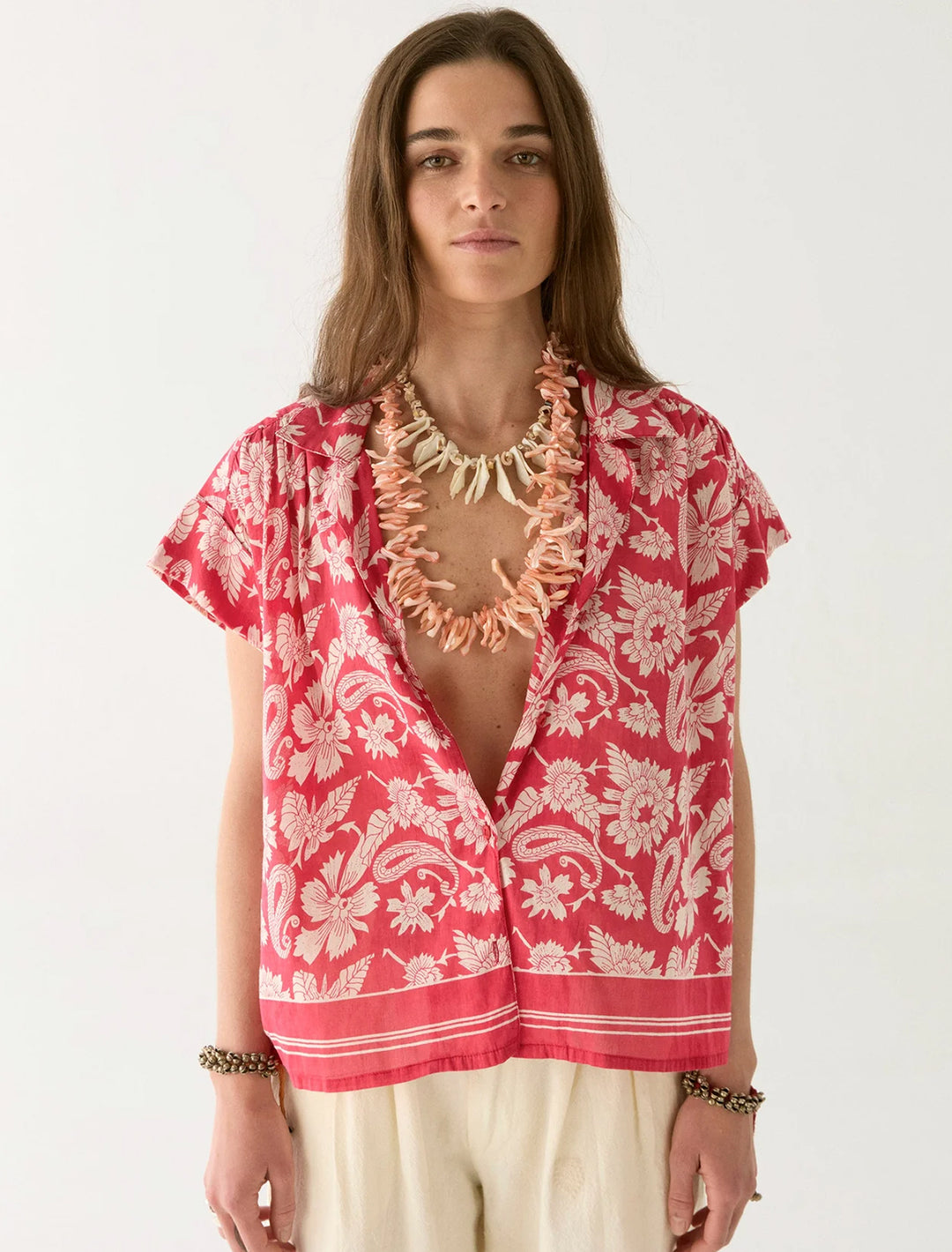 bora bora bobby blouse in tabasco