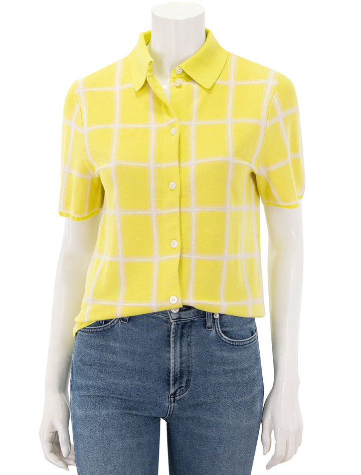 picnic plaid shirt in lemon