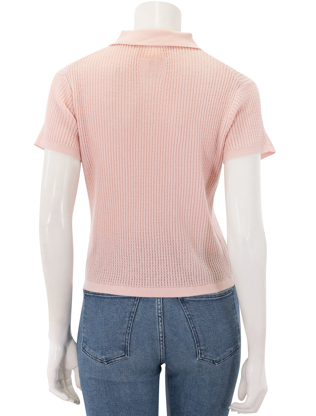 shrunken polo in powder pink cashmere