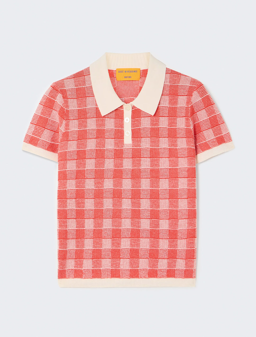 gingham shrunken polo in cherry combo