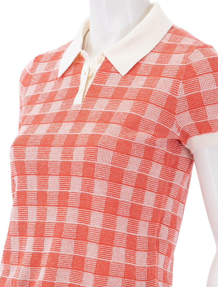 gingham shrunken polo in cherry combo