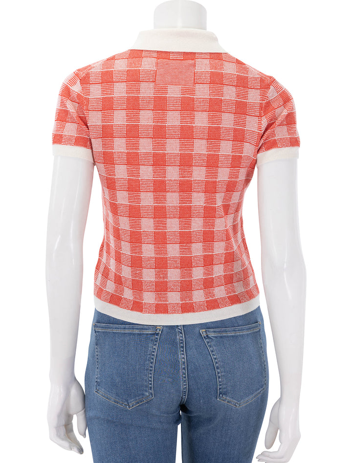 gingham shrunken polo in cherry combo