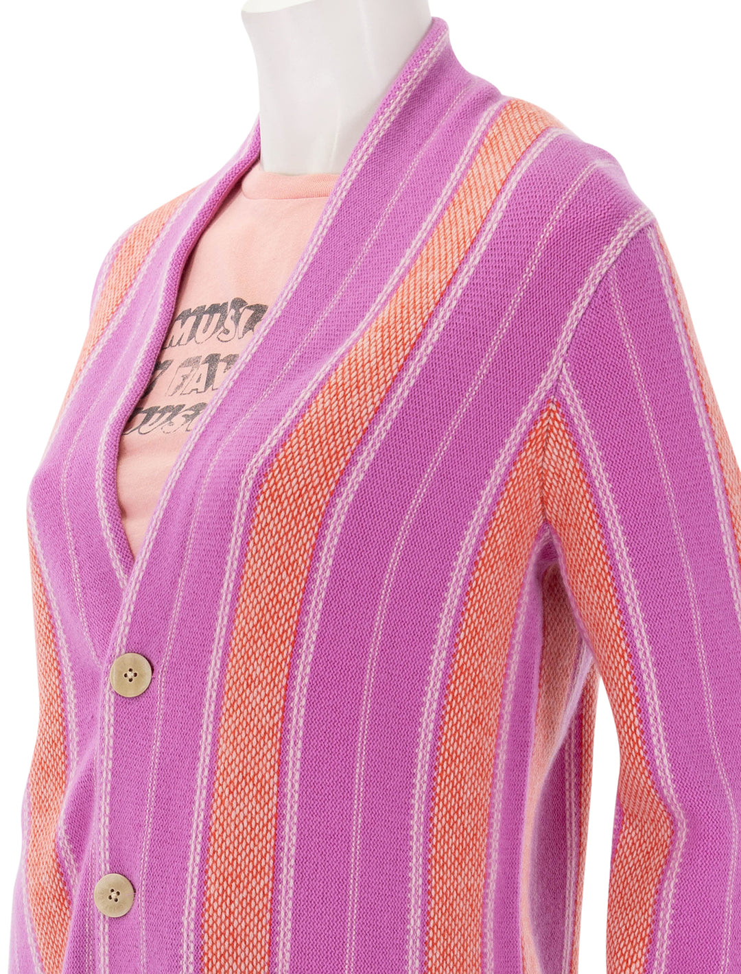 baja everywear cardigan in fuchsia combo