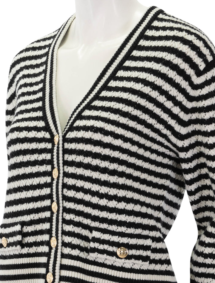 gwen cardigan in ivory and black stripe