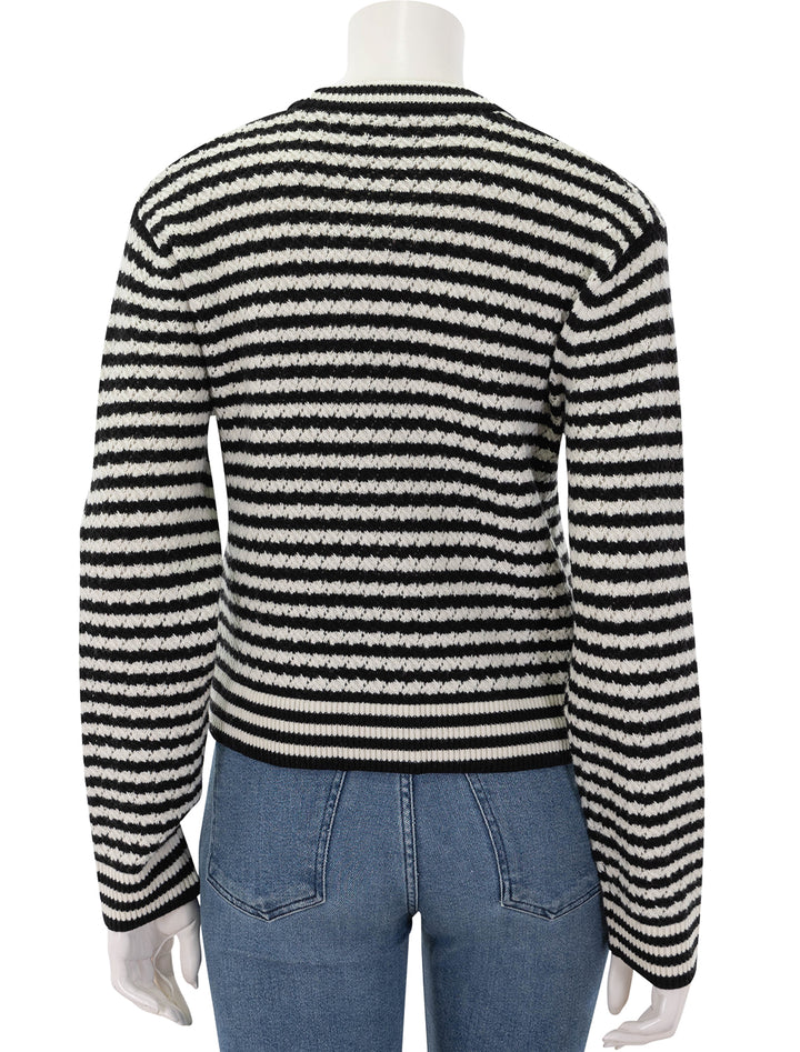 gwen cardigan in ivory and black stripe