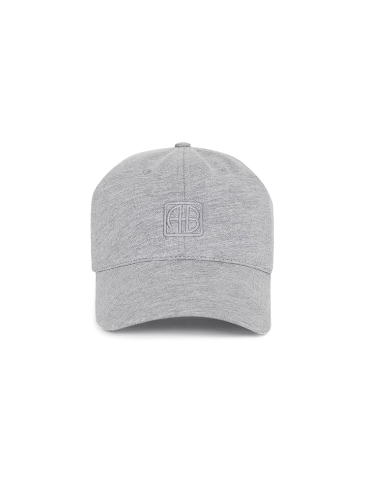 framed monogram baseball hat in heather grey