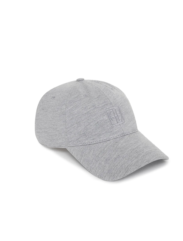 framed monogram baseball hat in heather grey