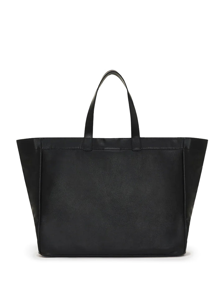 large rio tote in black recycled leather