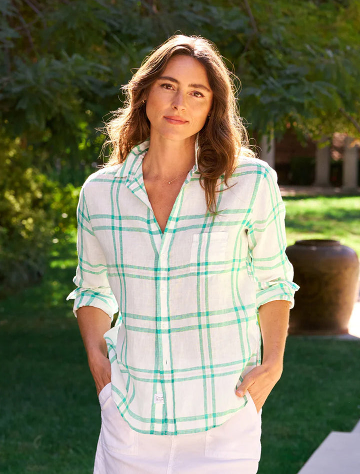 eileen in green and pink plaid