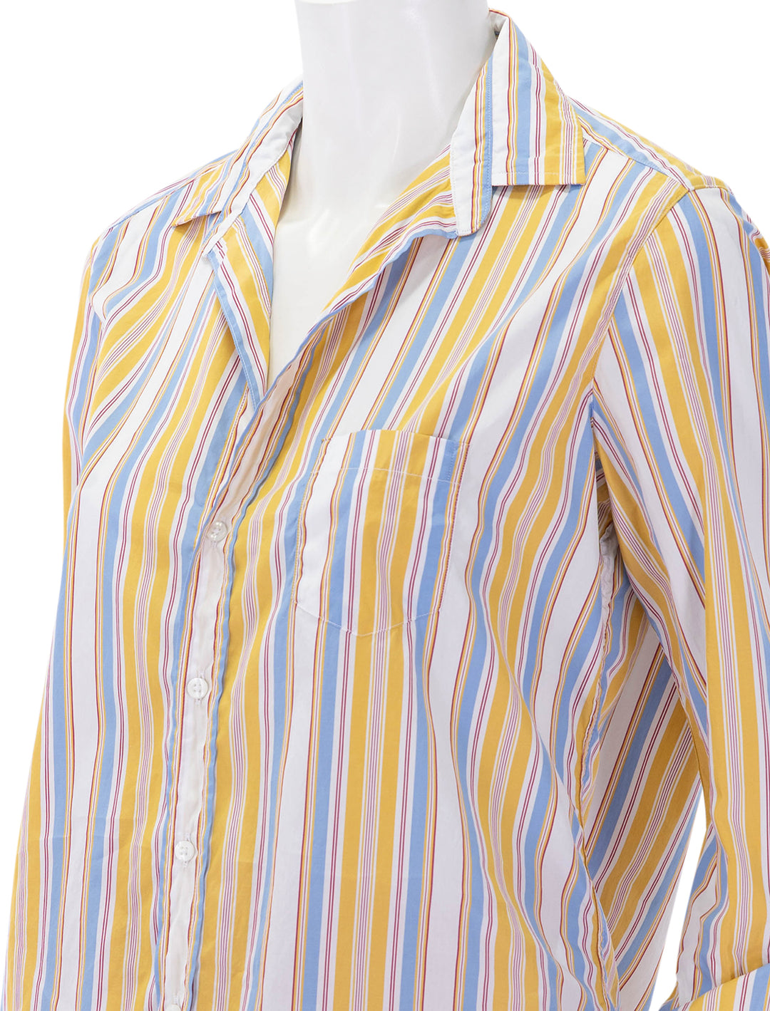 eileen in gold, red and blue stripe