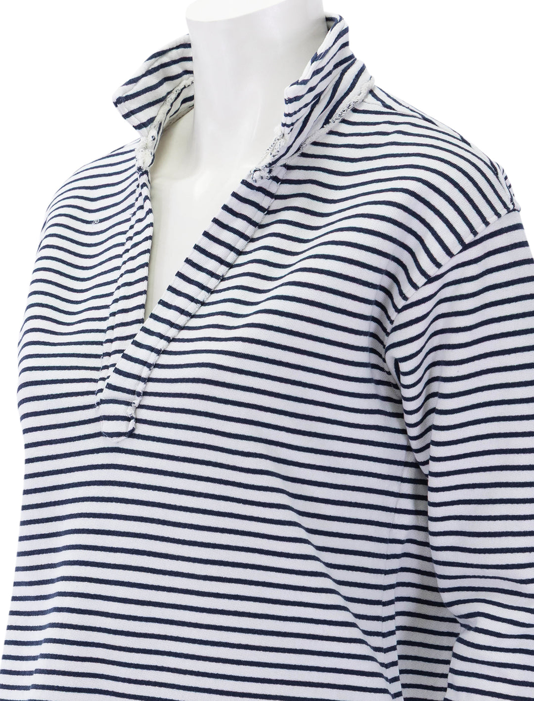 triple fleece patrick in white and british royal navy stripe