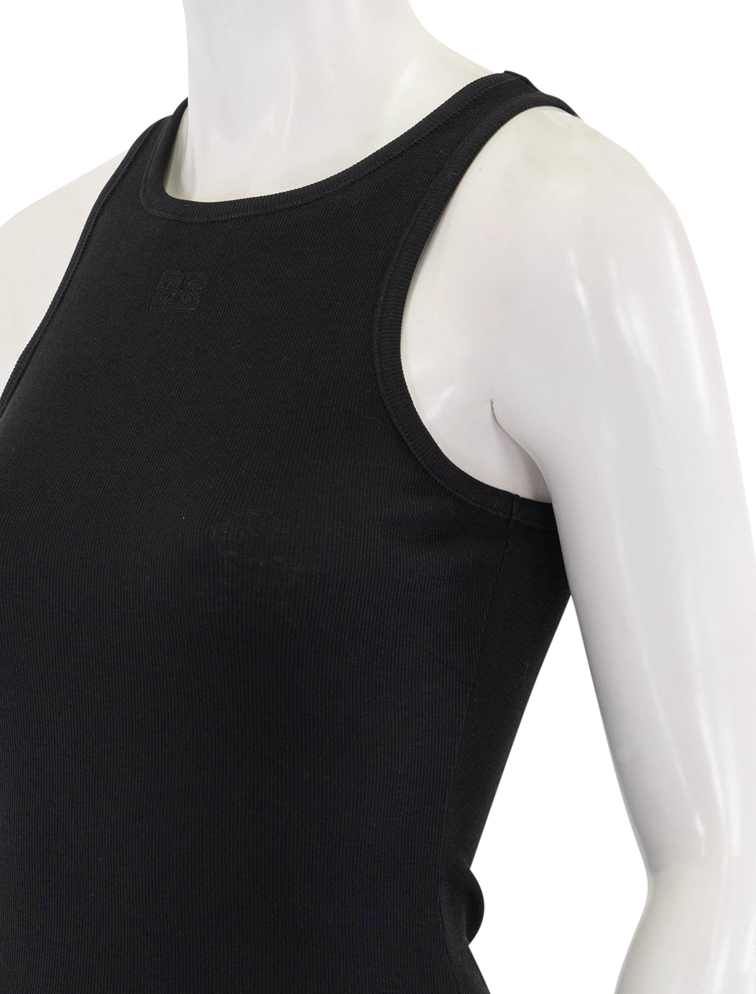 cotton rib logo tank in black