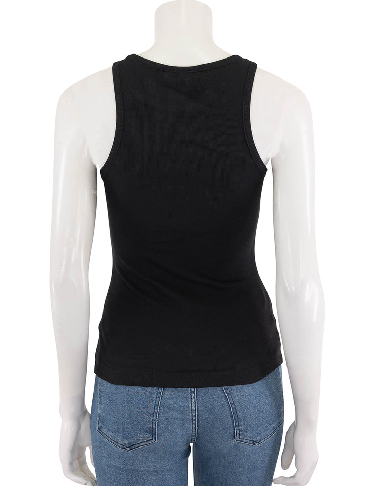 cotton rib logo tank in black