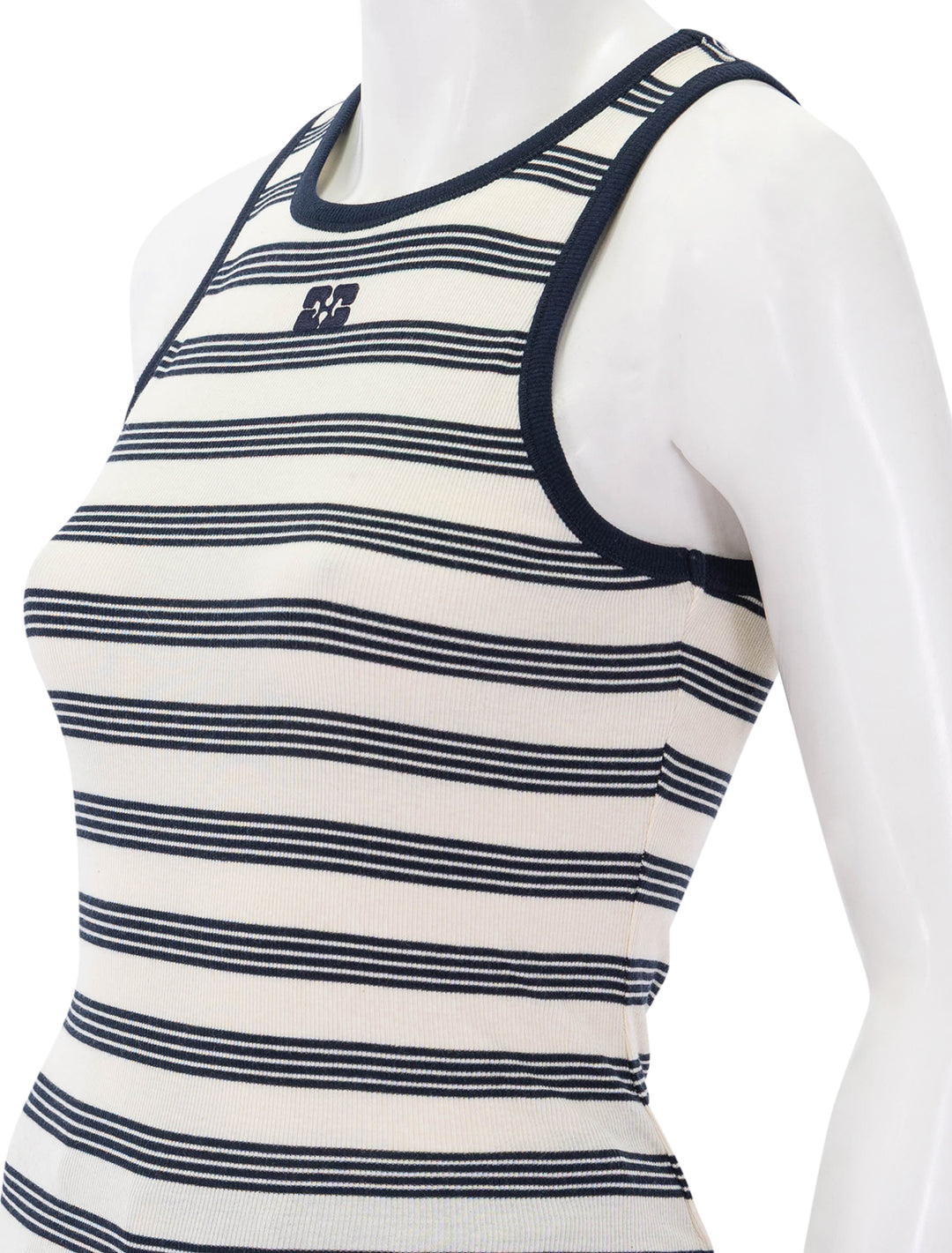 cotton rib tank in sky captain stripe