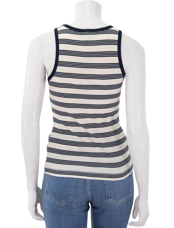 cotton rib tank in sky captain stripe