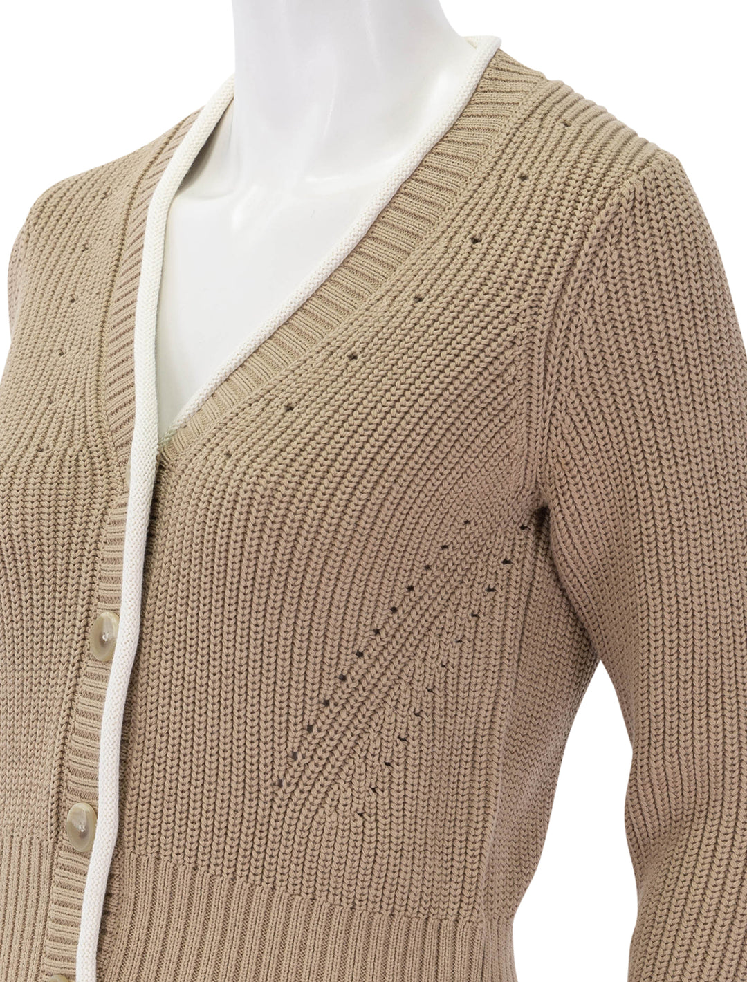 beatrice cardigan in stone khaki