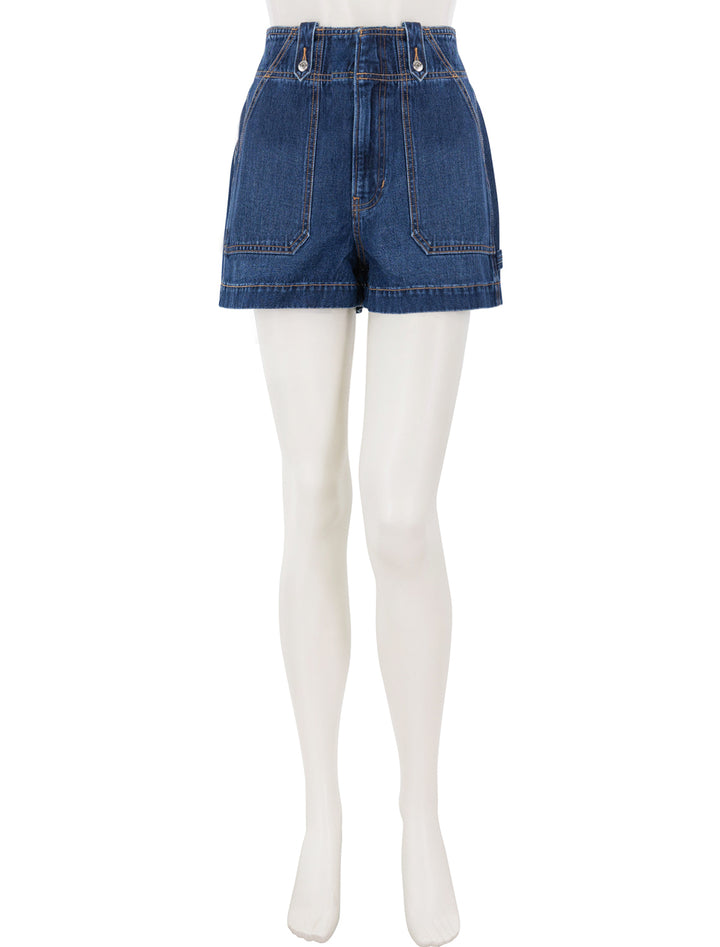 graham workwear detail denim short in bright blue