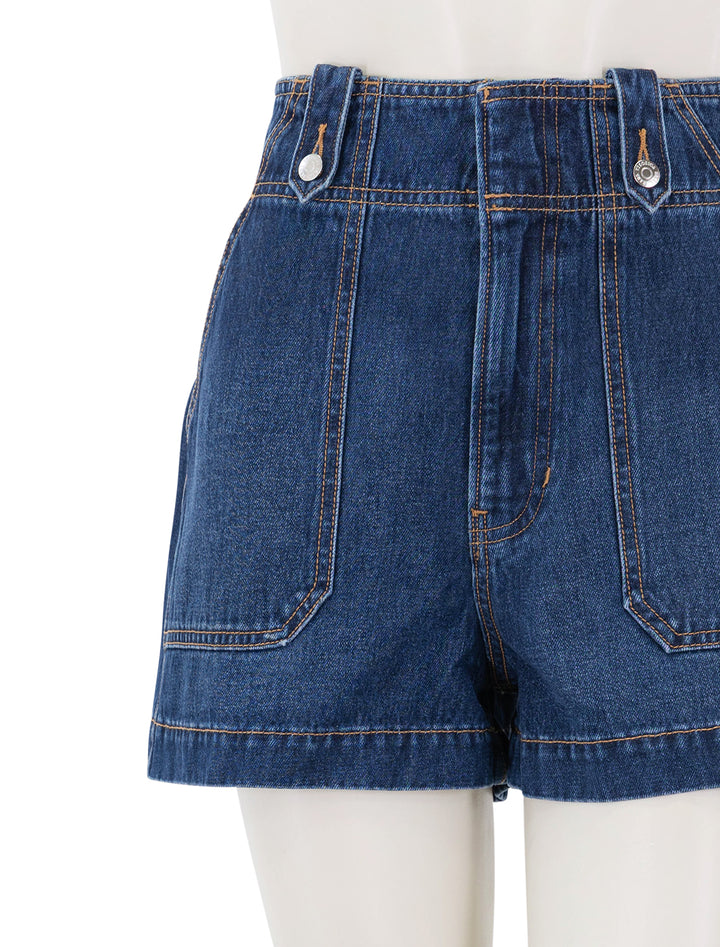 graham workwear detail denim short in bright blue