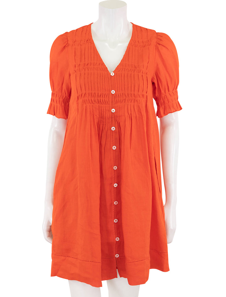 zora pintuck dress in chili