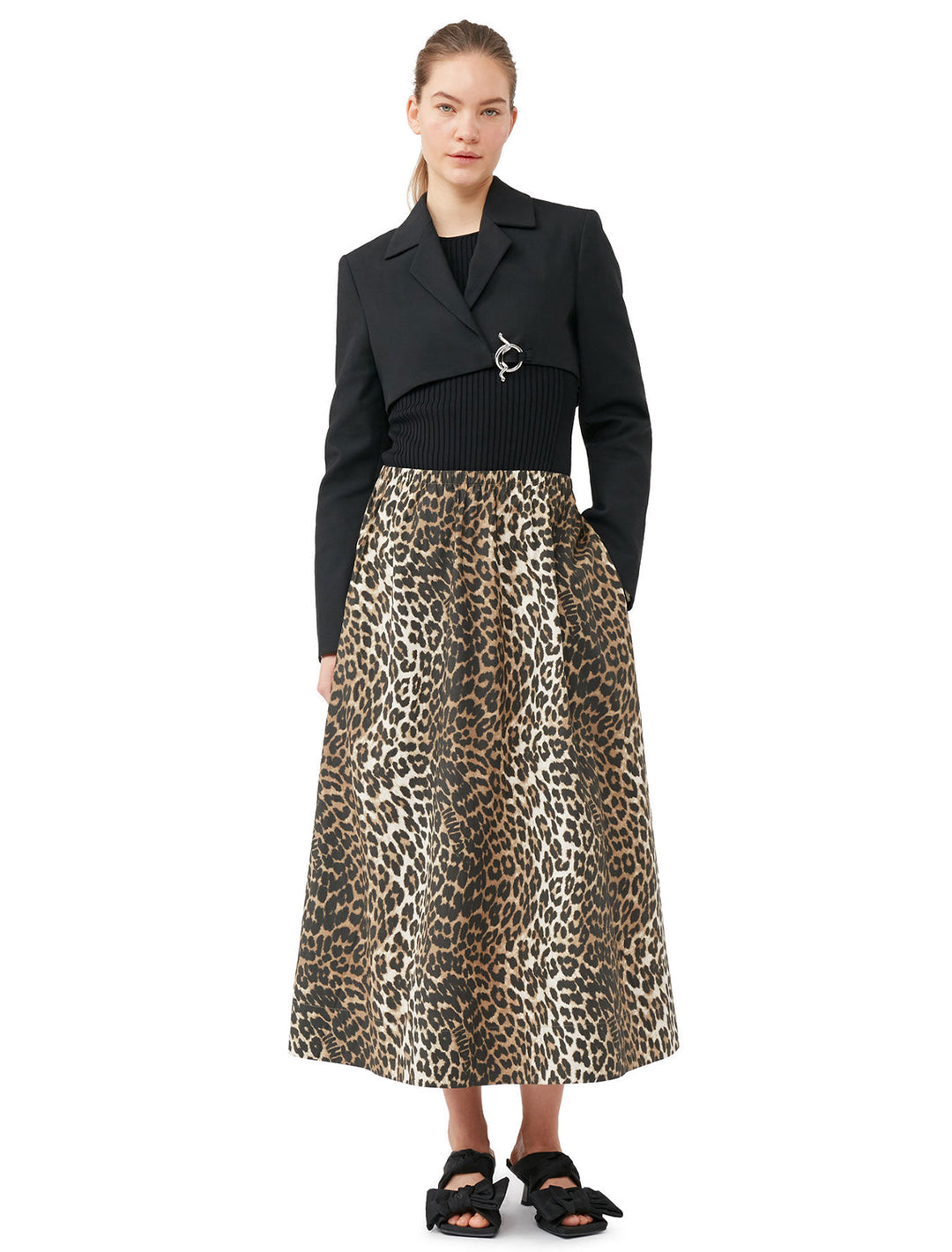 leopard printed maxi skirt